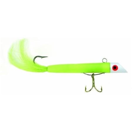 Got-Cha 100 Series Plug With Bucktail, 3, 1 Oz, Sz 4 Treble 20 Single Hook, WhiteChartreuse Tail G110GH-CT